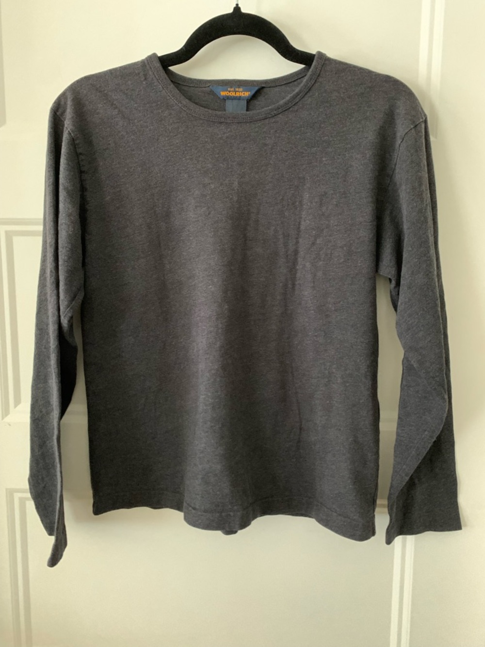 Woolrich Charcoal Gray Long Sleeve Crewneck Tee teen